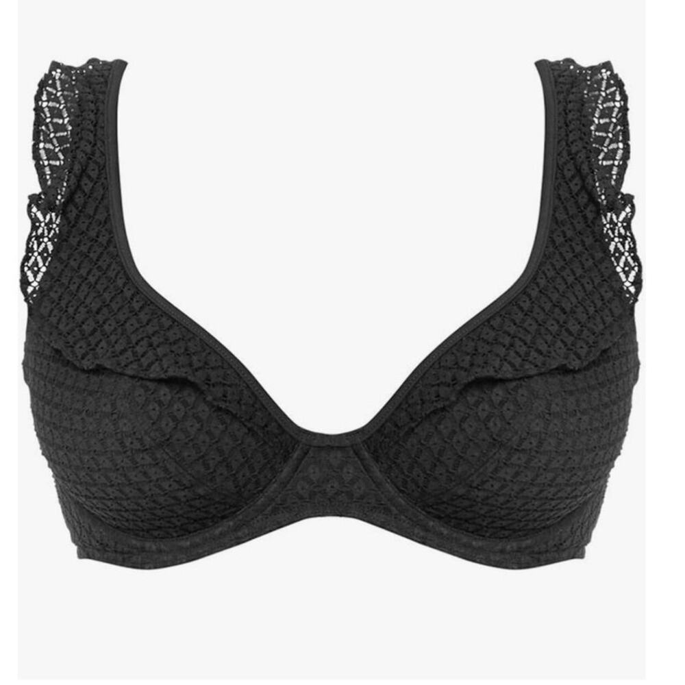 Freya Bohemia Ruffled Black Bikini Top 32J